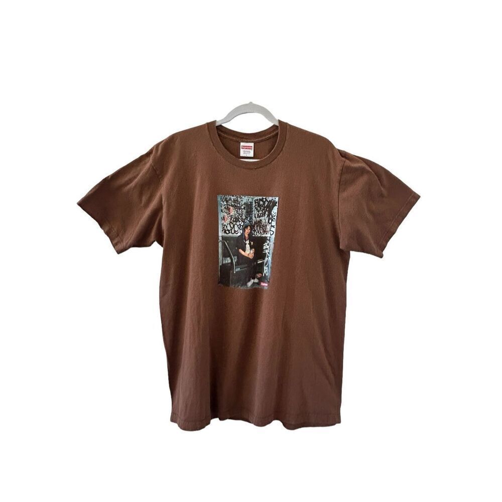Supreme Lady Pink Crew Neck Short Sleeve Graphic T-Shirt Brown Women's Large